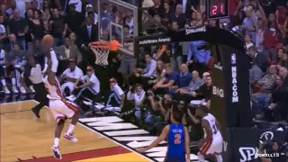 Dwyane Wade LeBron James dunk party vs New York Knicks complete highlights 01 27 2012