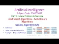 Genetic Algorithm-Artificial Intelligence-Local Search Algorithms-Evolutionary Algorithms-20A05502T