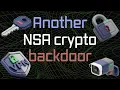 Another NSA cryptography backdoor Dual - ec