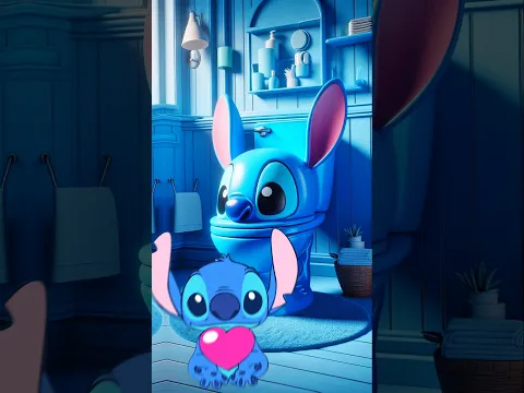 STITCH SE TRANSFORMA EN UN RETRETE🚽🏰👑#trending#disney #rapunzel#princesasdisney#stitch #stitchlover
