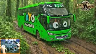 nekat bus rogi masuk hutan lebat cuma buat test telolet basuri nada tak bosan bosan 