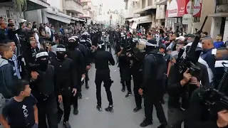 ظهور كتيبة بلاطة لاول مرة في مخيم بلاطة خلال احياء ذكرى الشهيد البطل حاتم ابو رزق 