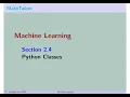MathTalent Machine Learning Section 2 4 Python Classes
