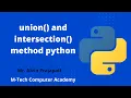 Python Tutorials for beginners - unionset and intersectionset in python