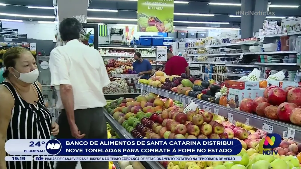 O banco de alimentos de SC distribui nove toneladas de alimentos para combater a fome no estado
