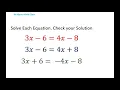 Solve Each Equation Check your Solution Properties of Equality