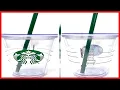 Starbucks Cold Cup Clear Grande Tumbler Traveler With Green Straw Logo - 16oz