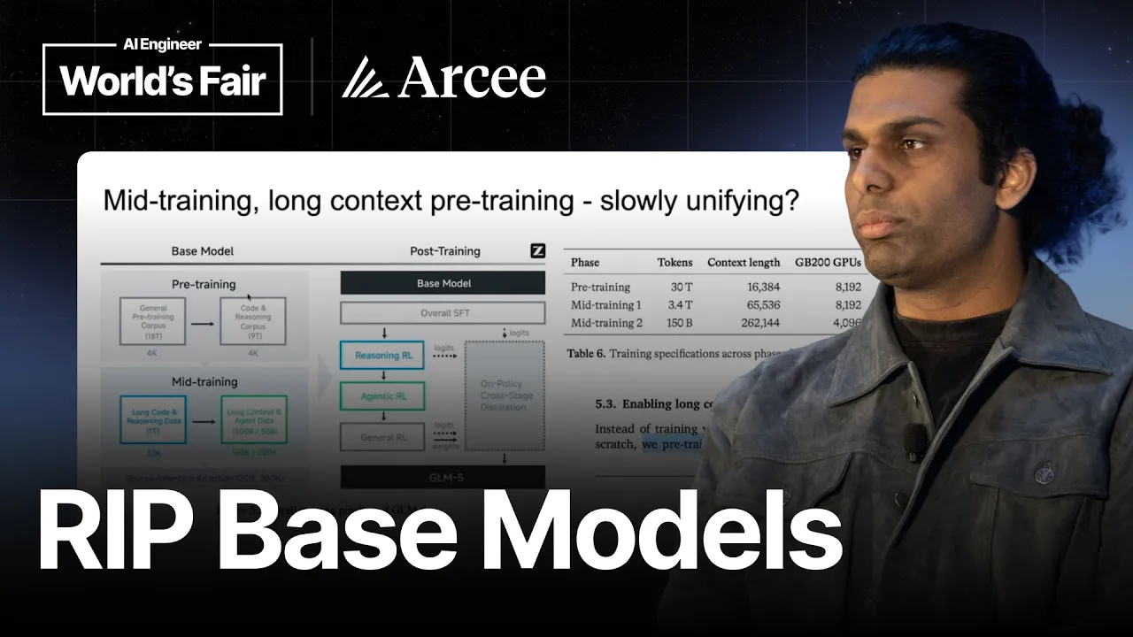 The Base Model Is Dead — Varun Singh, Arcee AI: video thumbnail