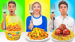 تحدي الطبخ انا و اخويا أغرب المكرونات الجاهزة انصدمنا من الحلاوة 