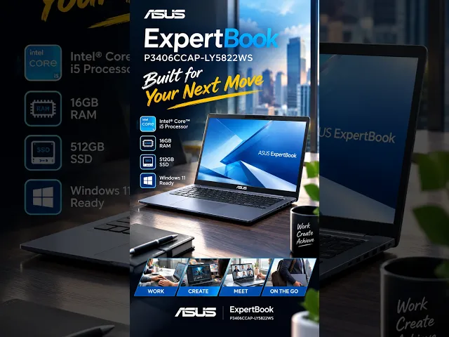 Asus Expertbook P3 G1 P3406CCAP-LY5822WS /Intel Core Ultra 5-225H/8GB/256GB SSD/14″ WUXGA/Win 11 Home+OHM 2024+M365/Misty Grey