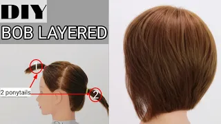 DIY BOB LAYERED Bob Layered haircut Tutorial