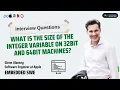 What is the size of the integer variable on 32bit and 64bit machines
