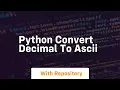 python convert decimal to ascii