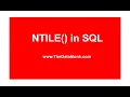 NTILE function in SQL Part 7 Data Science Interview Questions