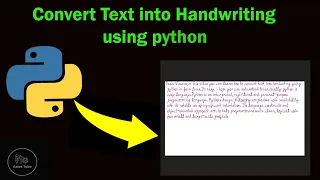 Convert Text into Handwriting using Python