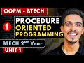 Lec 1 Procedure Oriented Programming OOPM BTech 2nd Year