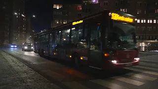 Sweden, Stockholm, bus 830 night ride from Haninge Centrum to Farsta Centrum