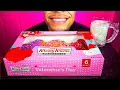 ASMR KRISPY KREME CUPID VALENTINES DONUTS 2025 REVIEW EATING NO TALKING SOUNDS