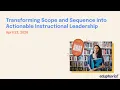 Transforming Scope and Sequence into Actionable Instructional Leadership