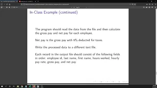 Programming Example Payroll Text File Processing