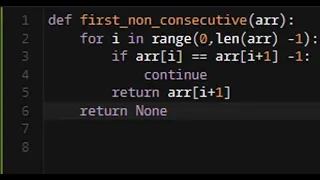 Python - First Non-Consecutive Number Codewars 8KYU