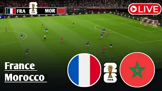 بث مباشر  فرنسا ضد المغرب   محاكاة ربع نهائي كأس العالم        محاكاة عبر لعبة فيديو دندنها