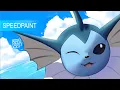 Drawing Vaporeon from Start to Finish Speedpaint No Commentary