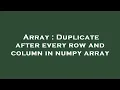Array Duplicate after every row and column in numpy array