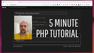 PHP data types string boolean and null - 5 minute tutorial no sound