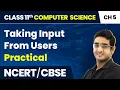 Taking Input From Users - Practical Class 11 Computer Science Chapter 5 CBSE 2024-25