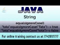 how to compare the content of the strings by ignoring case equalsIgnoreCase method in java