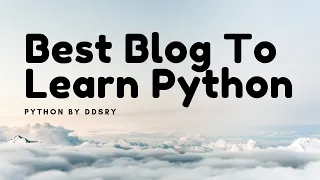 DDSRY - Python Tutorial For Beginner Learn Python Tutorial Python By DDSRY Be Unique Coder