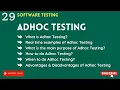 QA manual testing tutorial for beginners what is adhoc testing in software testing adhoc testing