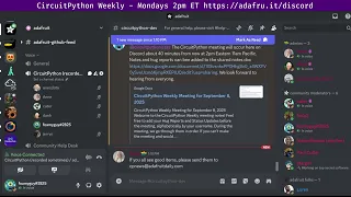 CircuitPython Weekly Meeting for September 8 2025 circuitpython