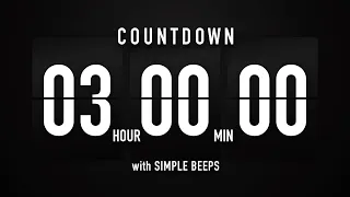 3 Hour Countdown Timer Flip Clock With Simple Beeps 