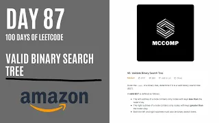 AMAZON INTERVIEW QUESTION Validate Binary Search Tree LeetCode problem 98