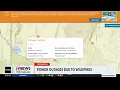 Power outages due to wildfires