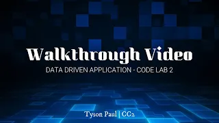 Walkthrough Data-Driven Application A2 - Code Lab 2