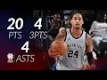 Devin Vassell 20 pts 4 threes 4 asts vs Clippers season