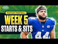 Week 5 Fantasy Football Lineup Breakdown MUST START SIT Players 2025 Fantasy Football Advice