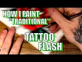 How to Paint Tattoo Flash in Under 6 Minutes Spitshade Tutorial Speed Painting