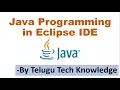 Java Programming in Eclipse IDE Java in Telugu Java Java Programming in Telugu - Part 7