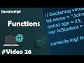 JavaScript Functions Explained in Hindi - Web Development Series Part 26