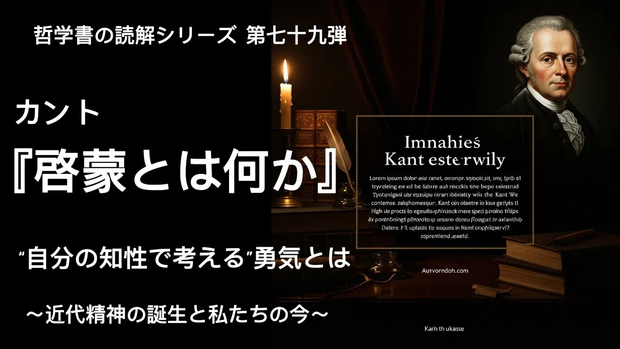カント『啓蒙とは何か』完全解説!“自分の知性で考える”勇気とは