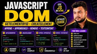 JavaScript DOM Tutorial getElementById createElement appendChild