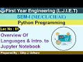 Lec-01 - Overview Of Languages Int to Jupyter Notebook Python Programming First Year Engineering