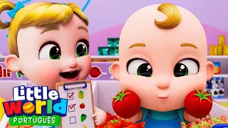 Nina e Nico Vão ao Supermercado 🍅 O Mundo de Nina e Nico | Little World Português