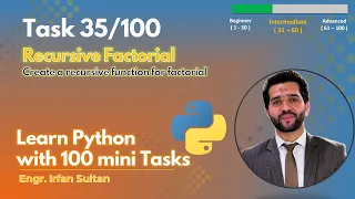 Factorial in Python Using Recursion Task - Learn Python programming with 100 tasks
