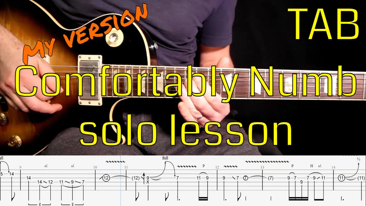 Pink Floyd - Comfortably Numb solo lesson with tabs (my version)