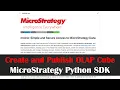 Create Modify and Publish OLAP Intelligence Cube with MicroStrategy Python SDK mstrio-py